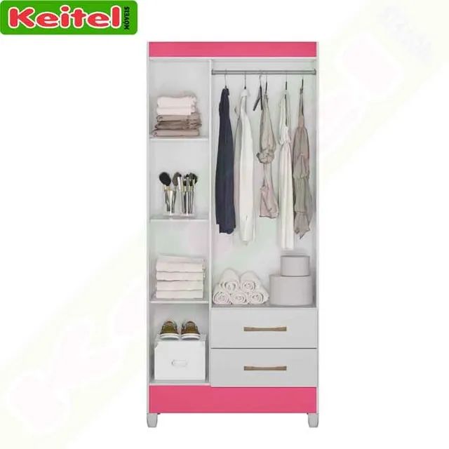 Roupeiro 3 Portas Lima Branco / Rosa - Foto 2