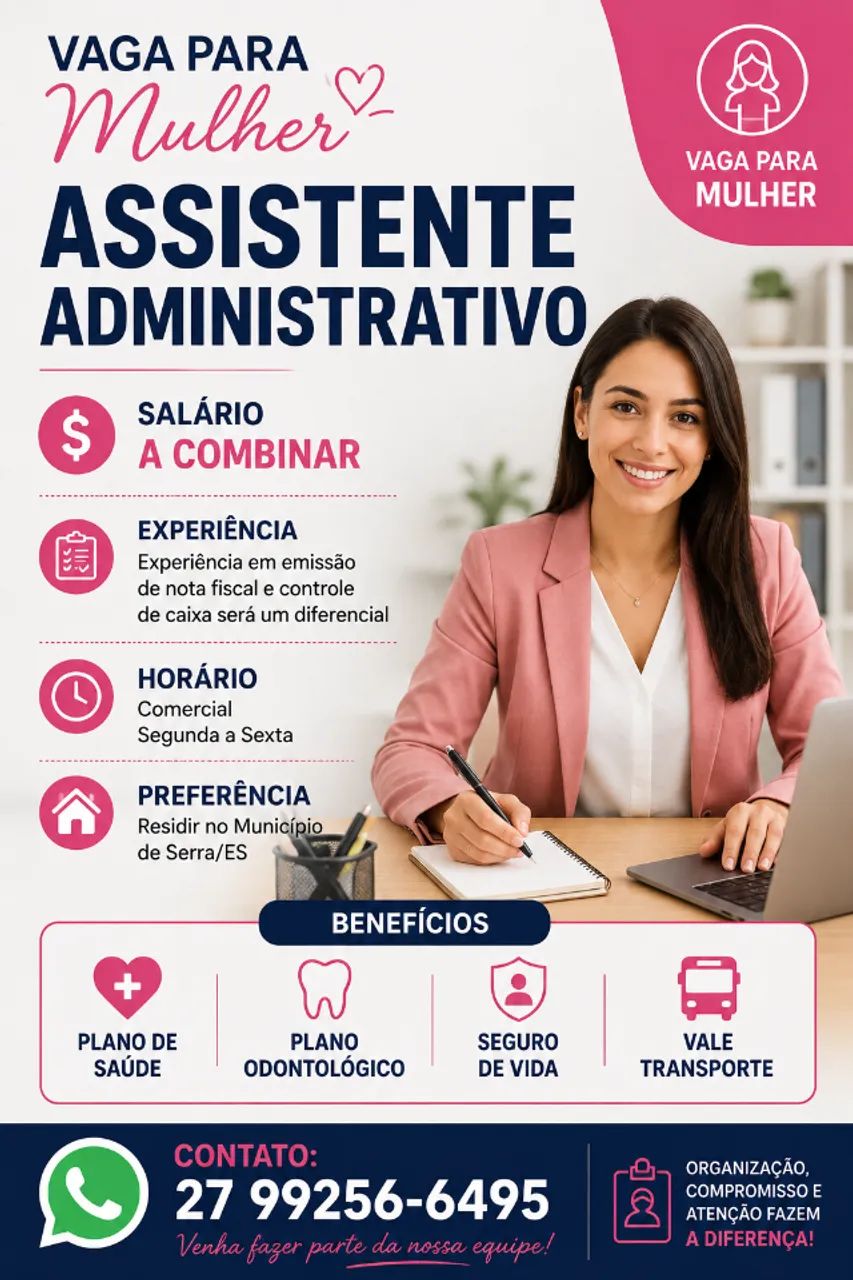 Vaga Assistente Administrativo