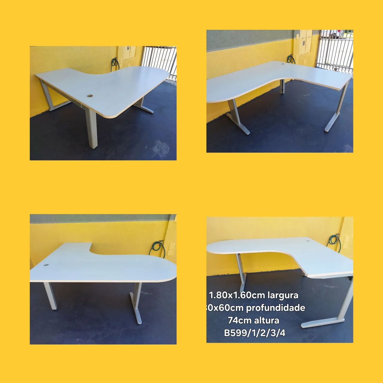 Mesa escritório em L 