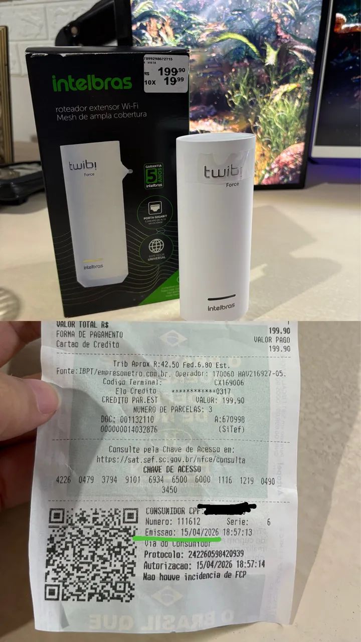 Repetidor Wi-Fi Intelbras Twibi Force - NOVO  432209013077463041