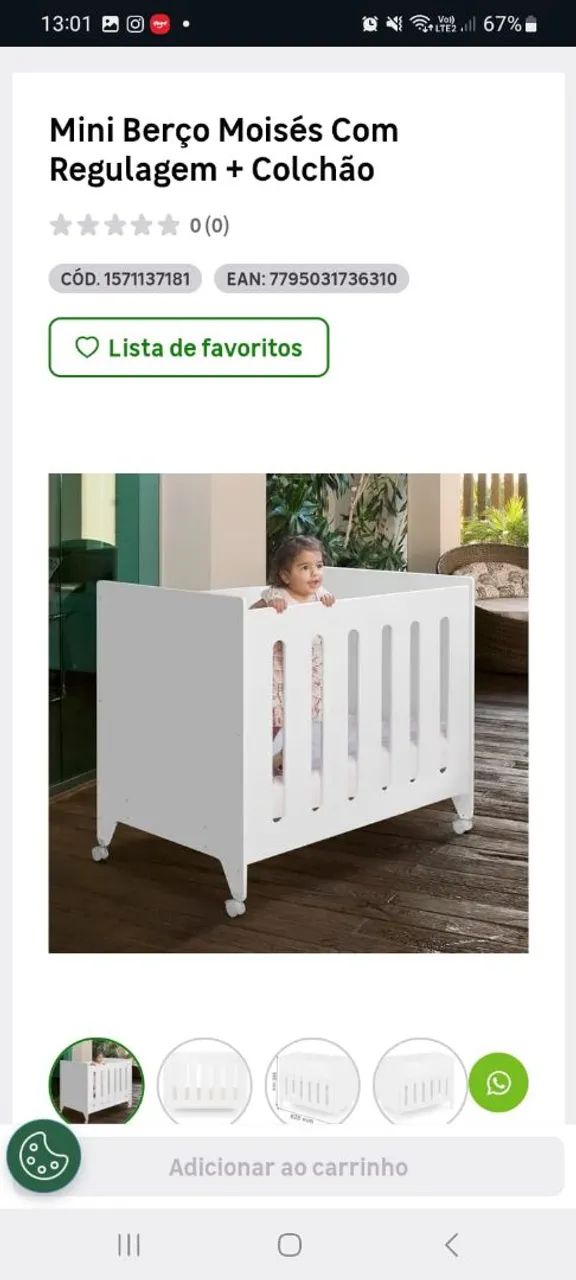 VENDO BERÇO MOISÉS COM REGULAGEM 