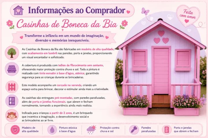Casinha de Boneca de Madeira - Foto 4