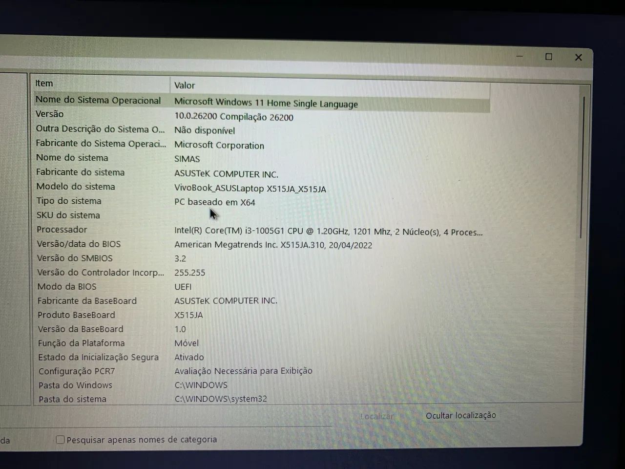 Vendo Notebook intel core I3-1005G1 ASUS
