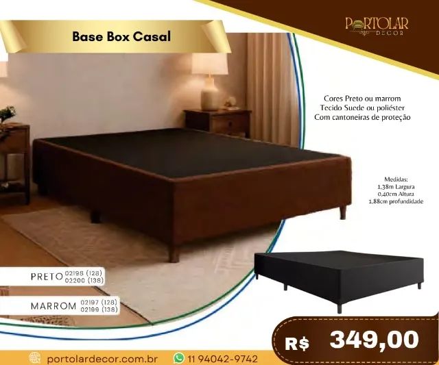 Base Box casal, a pronta entrega 
