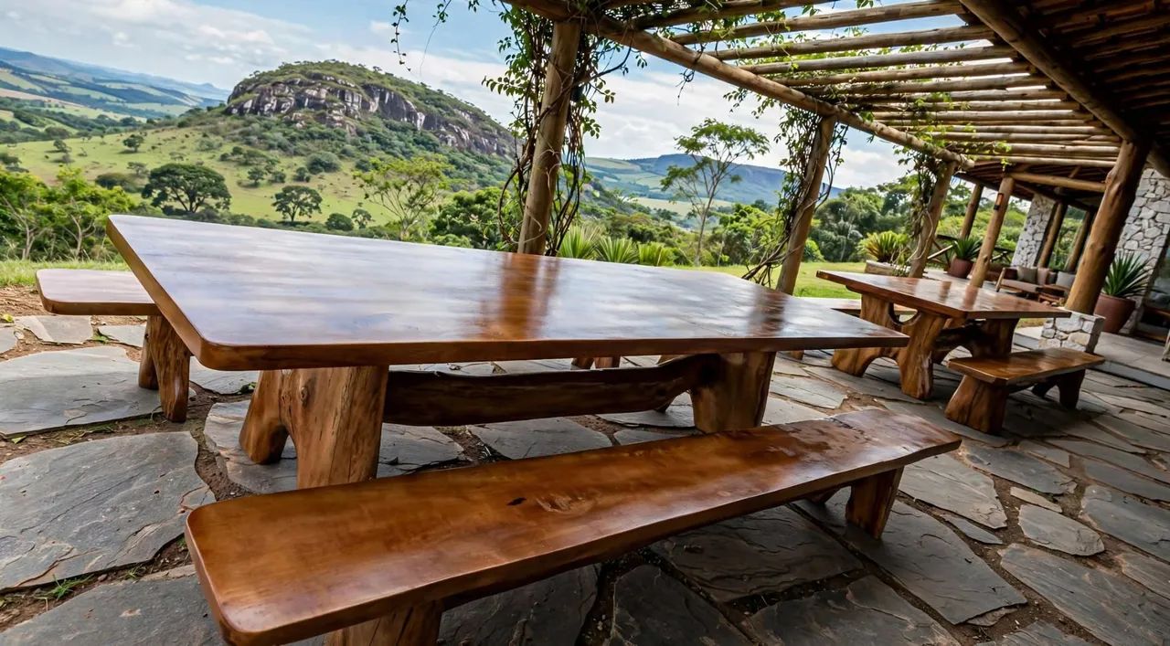 Melhor Mesa de madeira rustica de lei do df - Foto 2