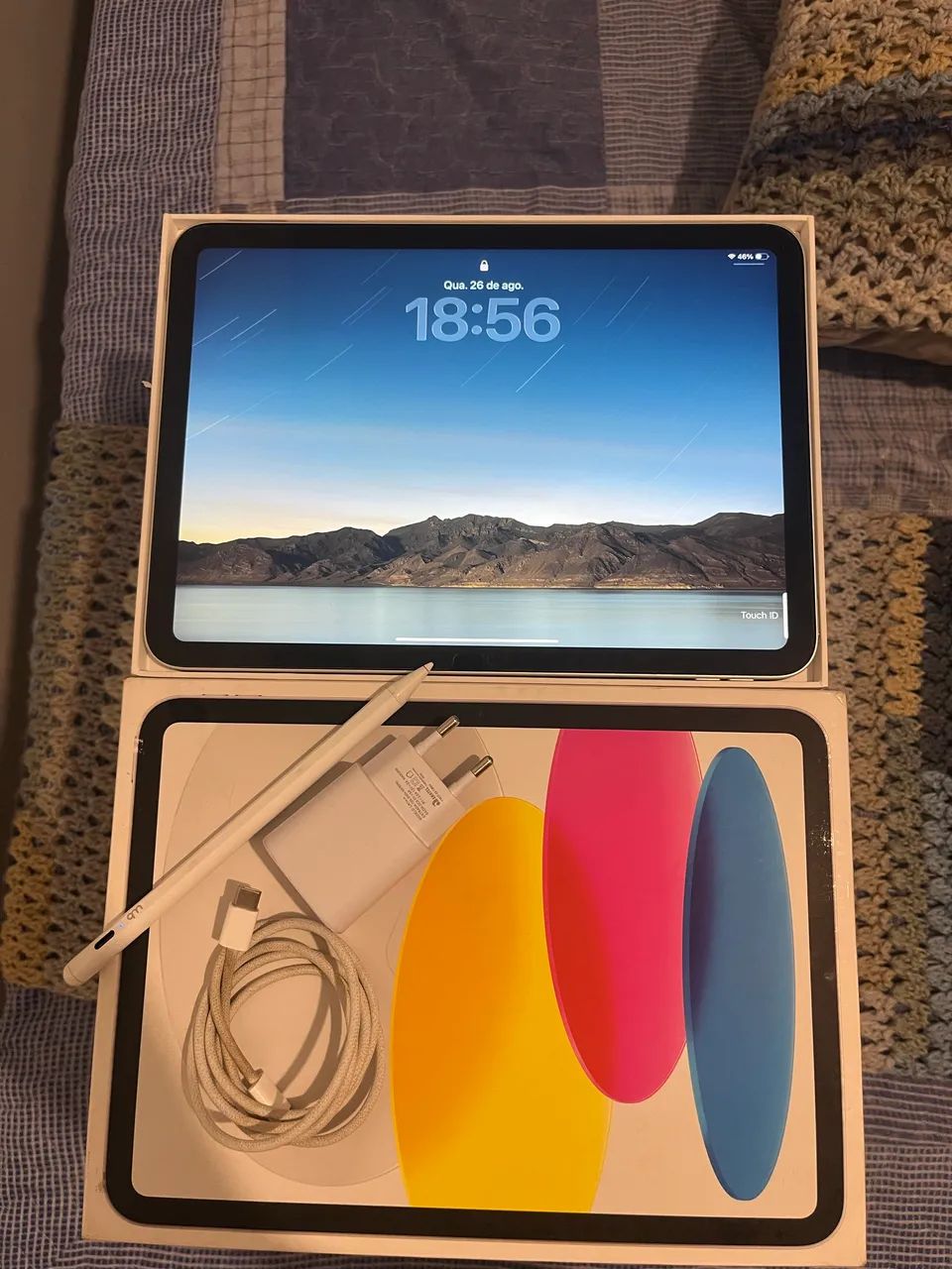 iPad 10 - Caixa, Caneta, carregador - Foto 5