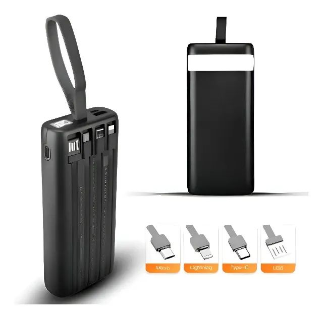 Power Bank Universal de 20.000mAh para Android e iOS, com Lanterna Integrada