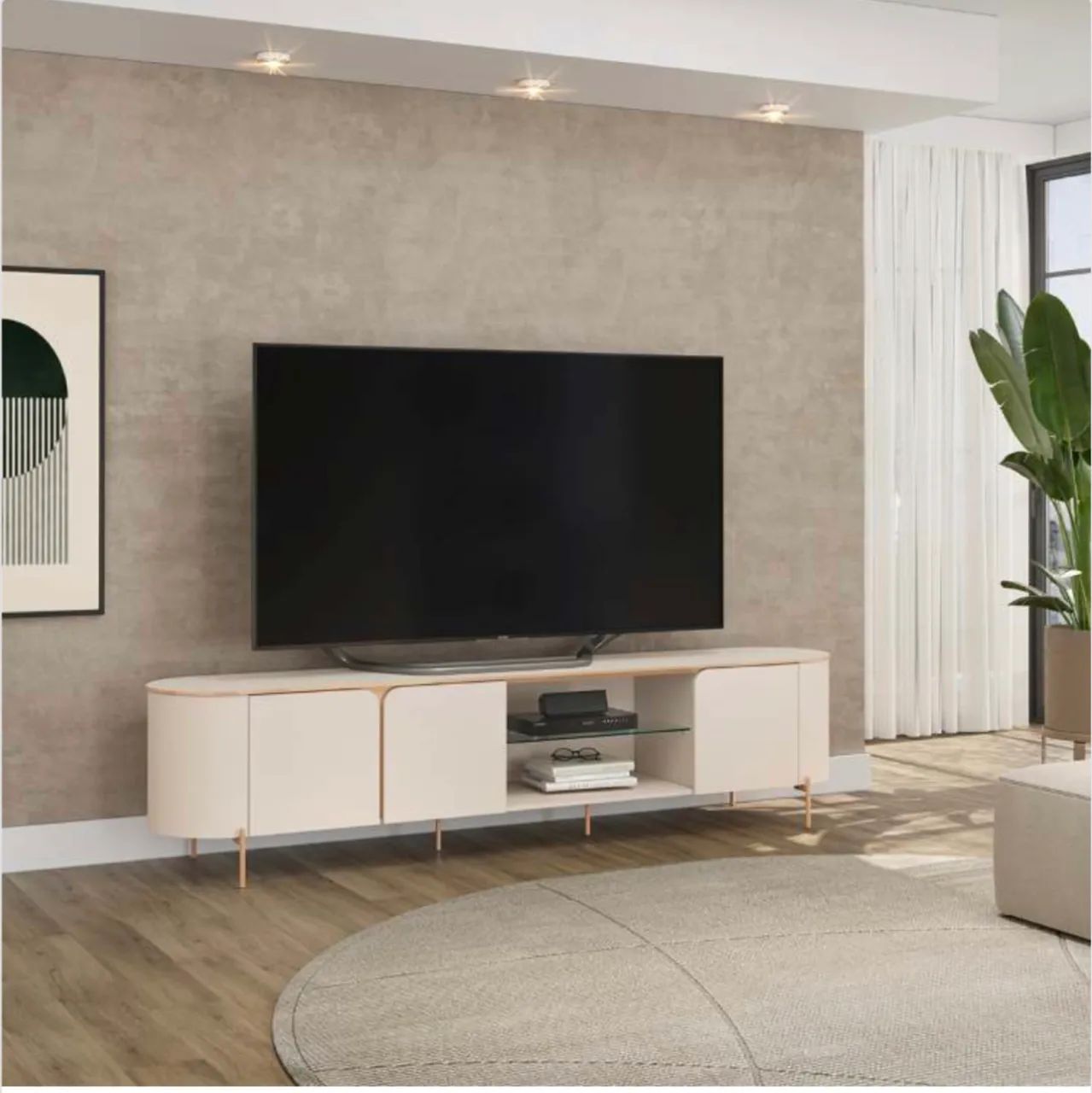 Bancada Capri 240 com 3 Portas para TV até 75 Polegadas