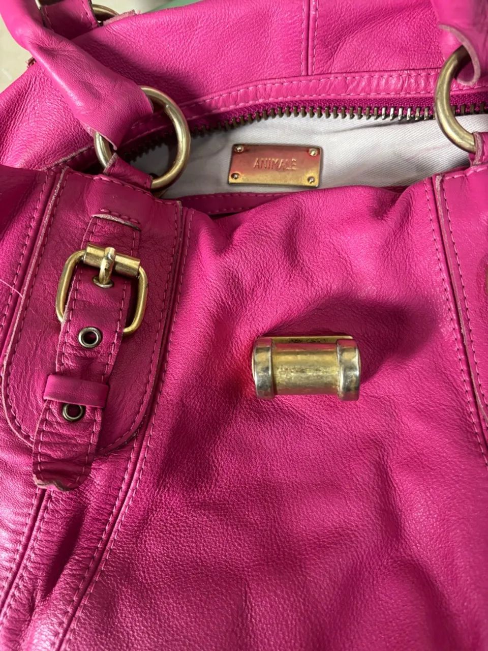 Bolsa animale couro legítimo pink - Foto 5