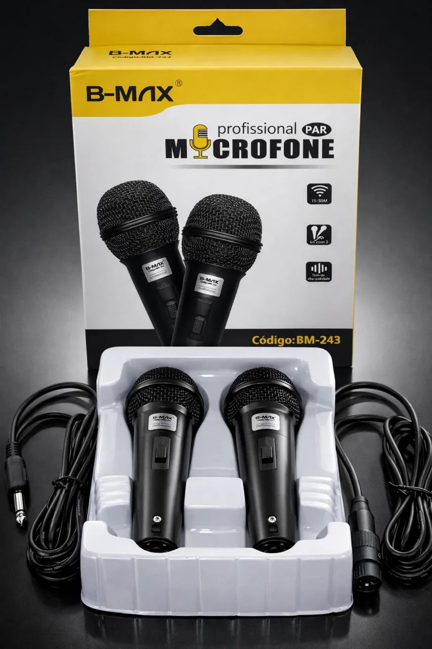 2 microfones profissionais completos 