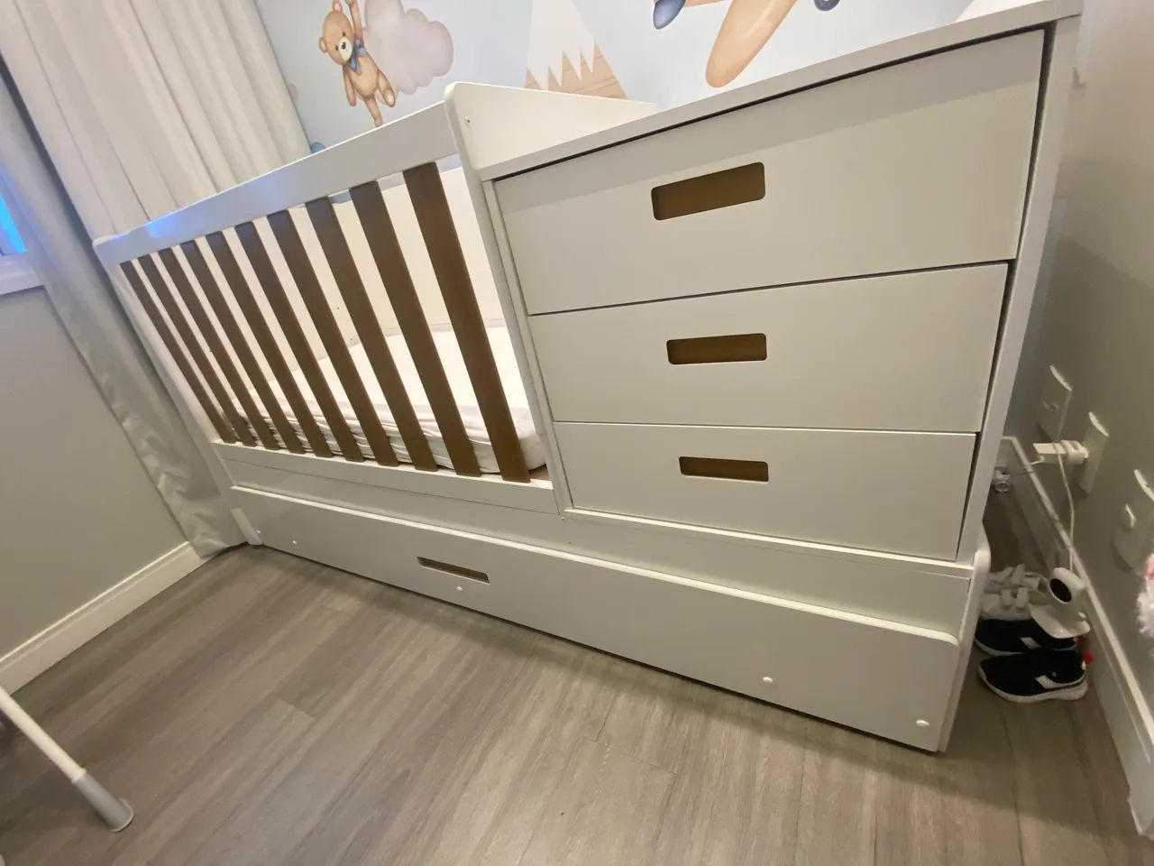 Berço com cama auxiliar pouco uso, valor novo 2500 - Foto 5