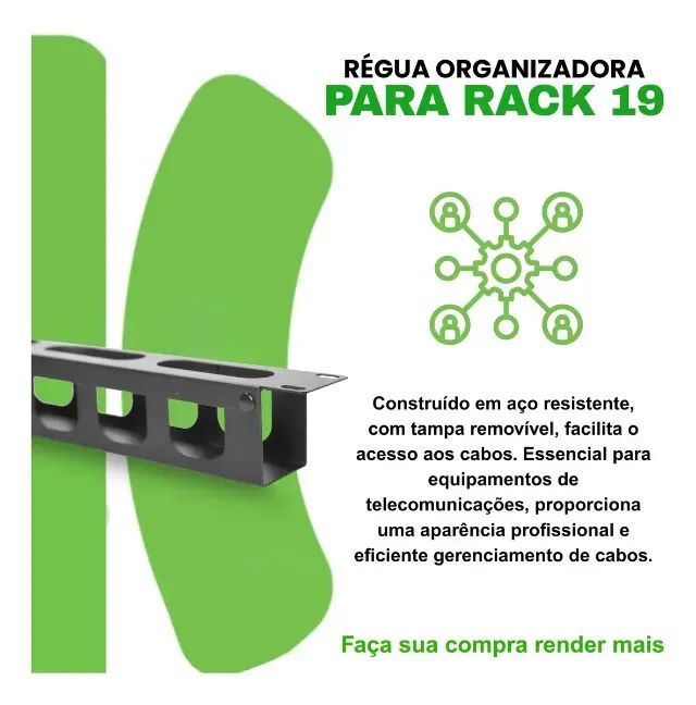 regua organizadora de cabos rack ipec  - Foto 2