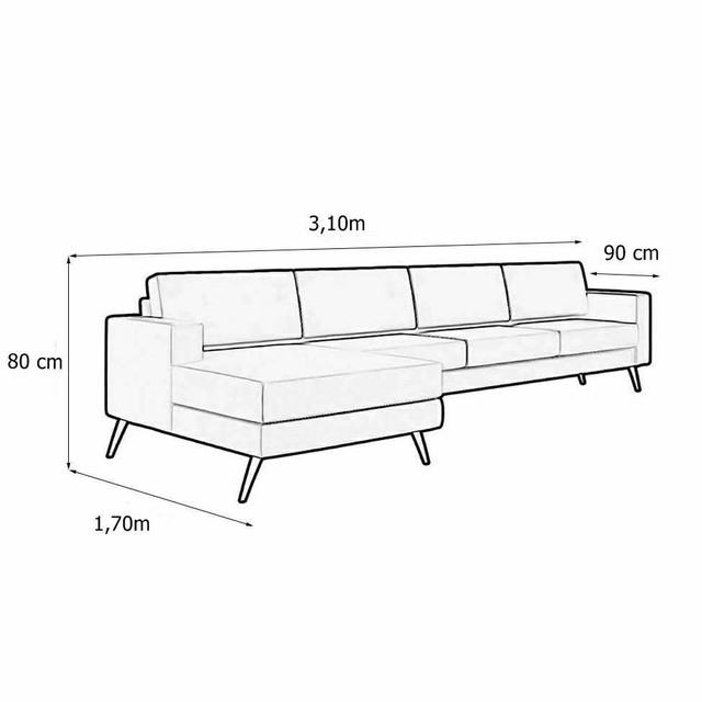 Sofá 4 lugares com Chaise esquerdo. - Foto 6