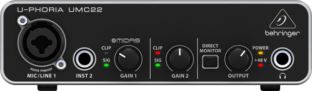 Interface De Áudio Behringer Umc22 Usb - Produto Novo - Loja Física