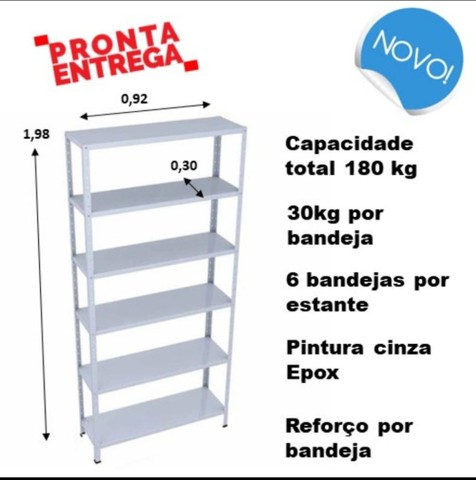 Prateleiras de aço organizadoras 6 bandejas