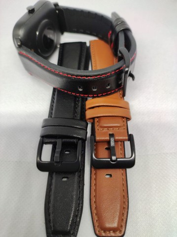 Pulseira Emborrachado de Couro para Amazfit 20mm
