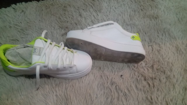 Tênis Via Marte Flatform Branco Verde Lima