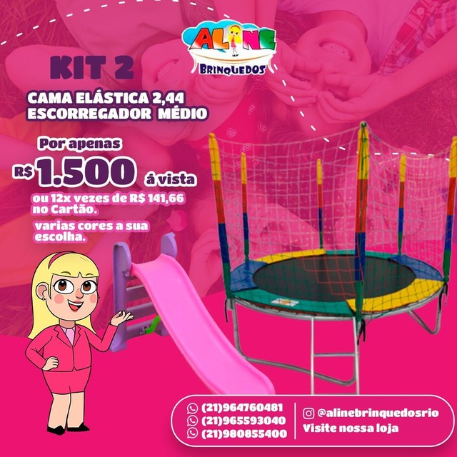 Cama elástica 1.83 escorregador médio  - Foto 2