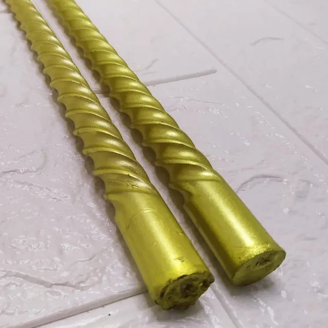 Vela Brilhante Com 2un 25cm Zf5029 - Dourada