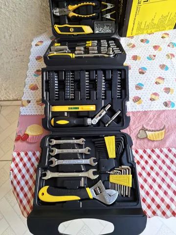 Ferramentas manuais, kit com maleta 117 peças, na embalagem lacrada  - Foto 3