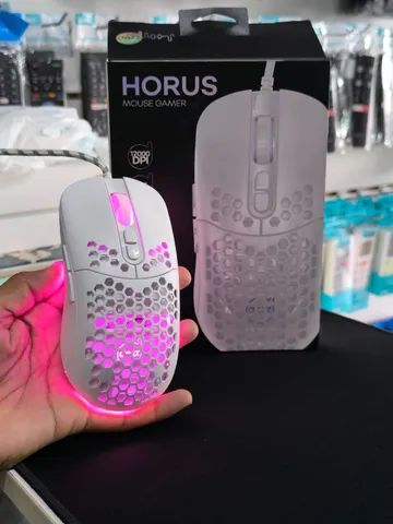 Mouse Horus USB 2.0 12.000 DPI Branco