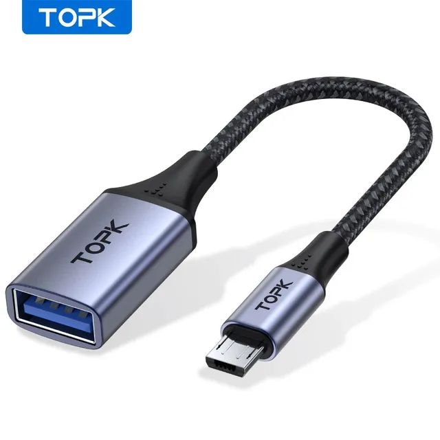 Adaptador para ligar equipamentos a partir do celular tipo V8 / USB