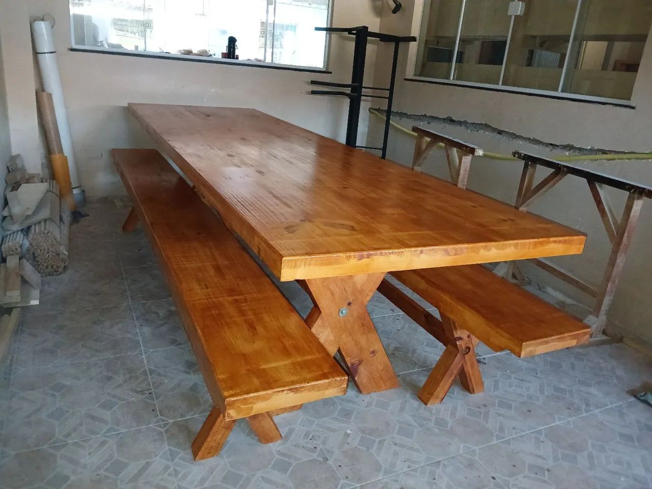 Mesa madeira selada e invernizada.  - Foto 3