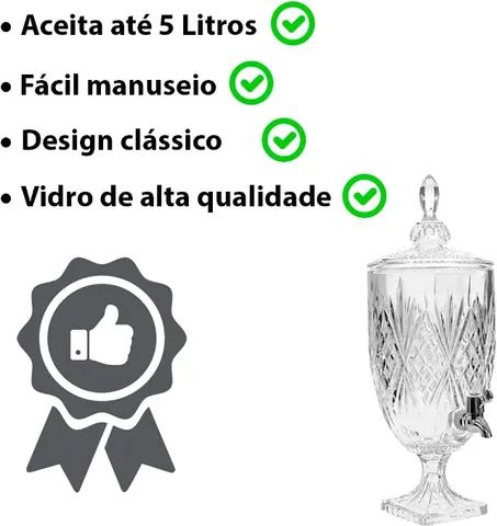 Suqueira De Vidro Monte Carlo 5 Litros Vd75 - Foto 5