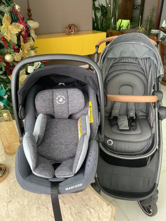 Carrinho Travel System Anna² Trio C/ ISOFIX Maxi-cosi Grey (Moisés + Bebê Conforto)