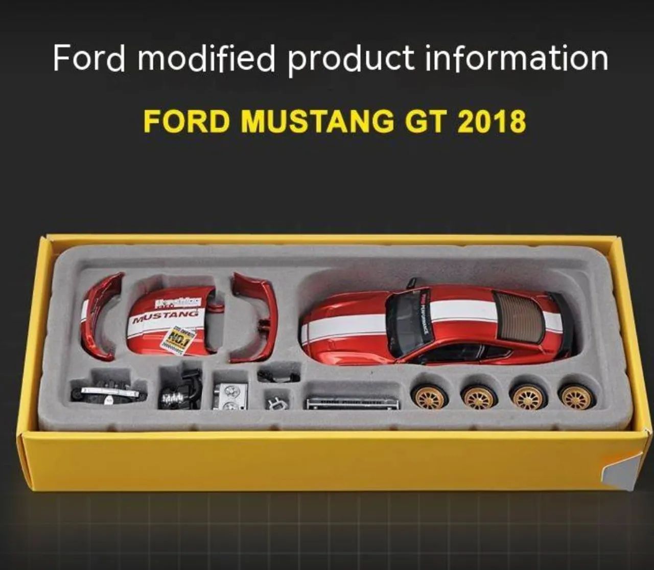 MINIATURA CCA FORD MUSTANG GT 2018 VERMELHO 1/42 - Foto 2