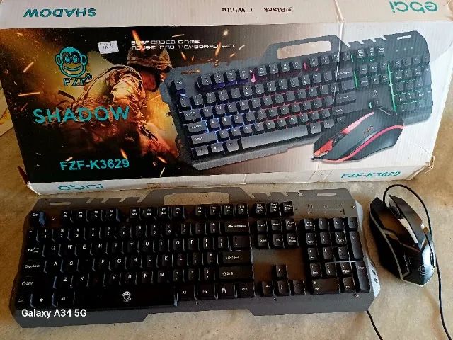 Teclado e mouse gamer com led 