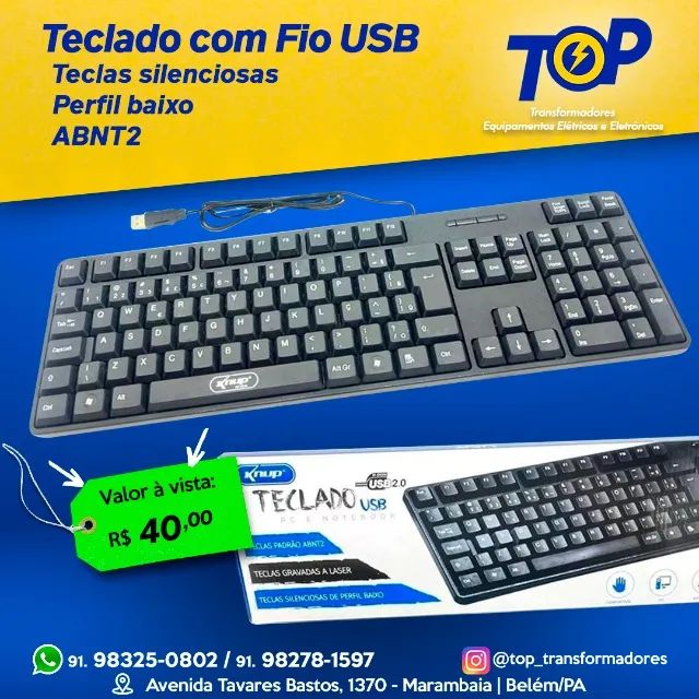 Teclado com fio usb para computador
