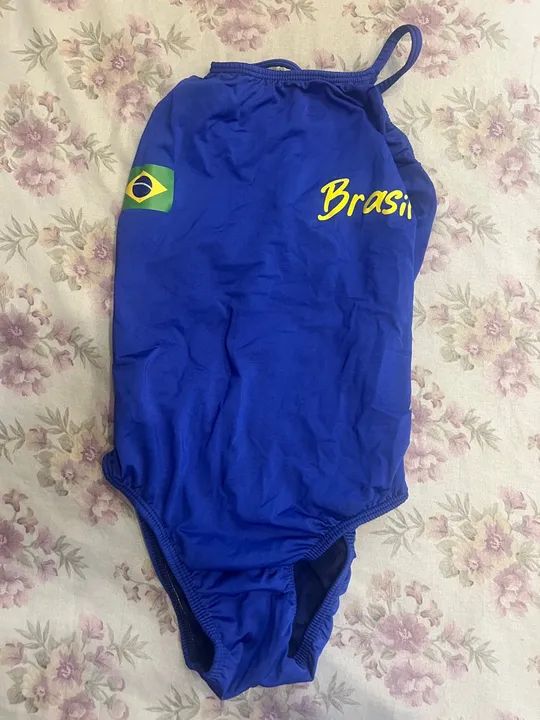 Maiô de Natação Feminino Brasil - Tamanho P