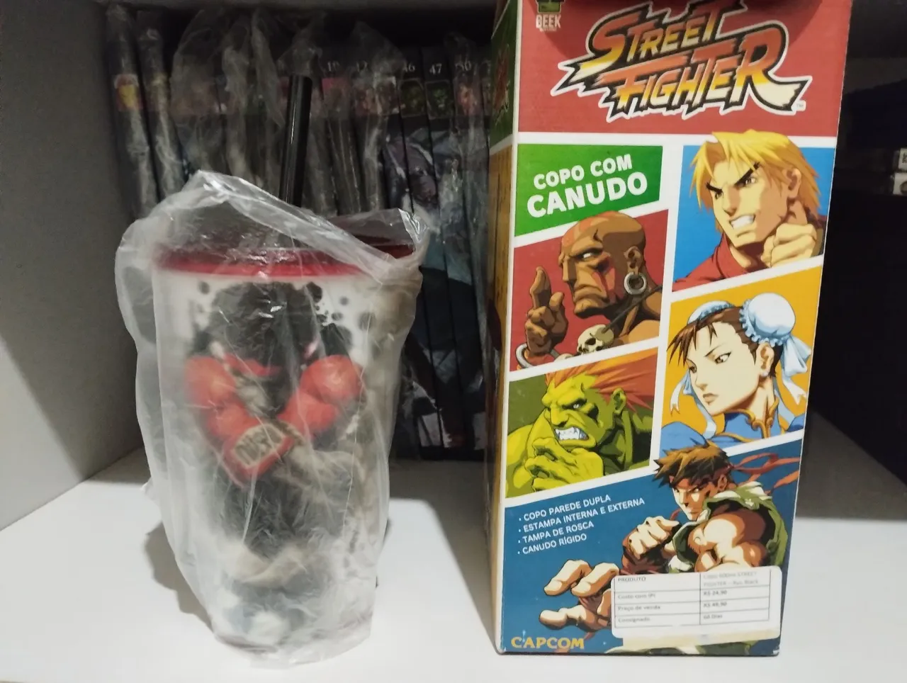 Copo Street Fighter com Canudo - Colecionador