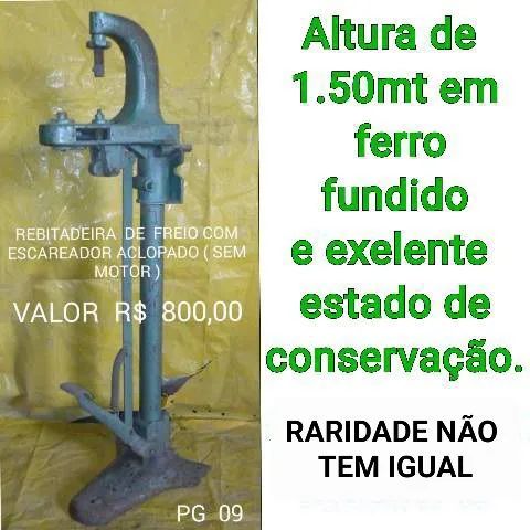 RARIDADE, REBITADEIRA DE COLUNA COM  PEDAL ANTIGA COM MAIS DE 100 ANOS  - Foto 4