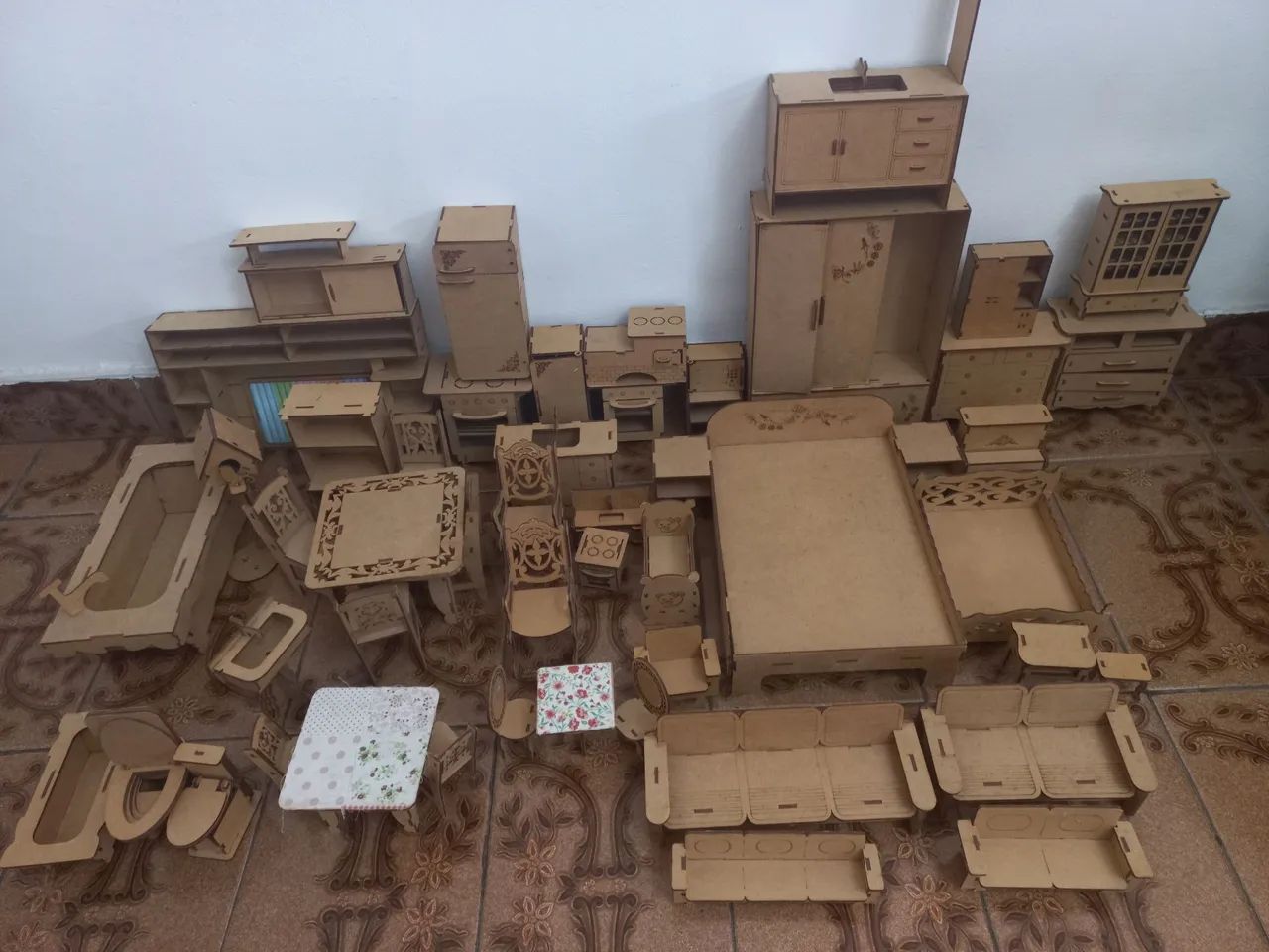  Kit  móveis casinha Bonecas em MDf