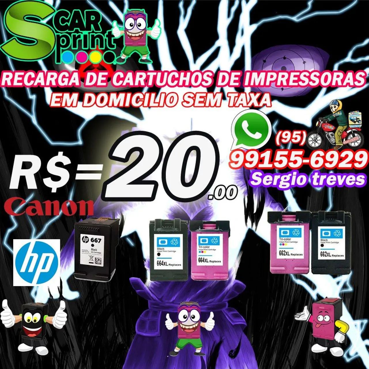 Em domicílio recarga de cartuchos de impressoras 64407467241857120