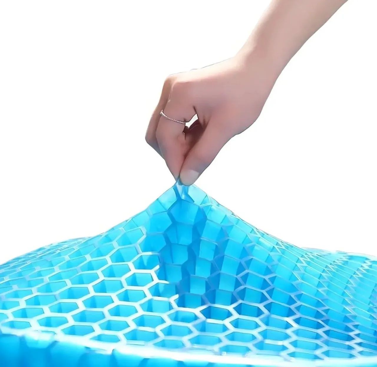 Assento De Gel Almofada Silicone Escaras Ortopédico Egg Sit Cor Azul Supermedy - Foto 2