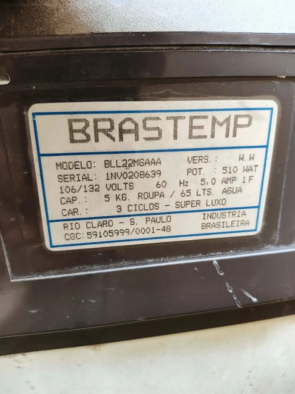 Lavadora Brastemp BLL22MGAAA Usada - Foto 2