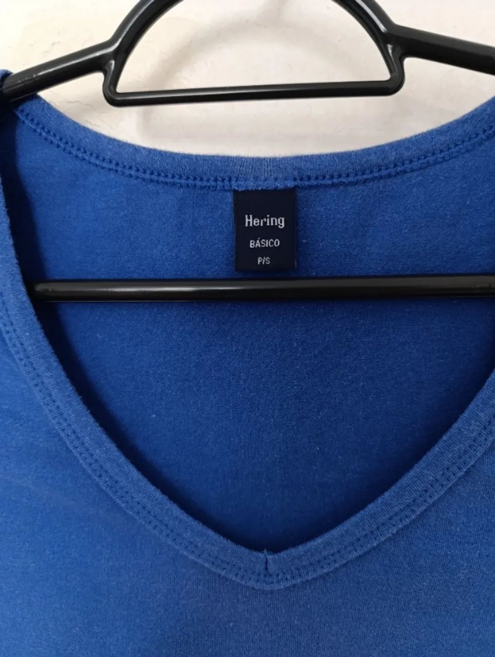 Camisa blusa feminina azul em algodão e elastano. Marca Hering. Tamano M. - Foto 3
