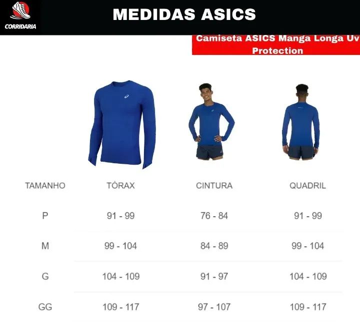 Camisa manga longa ASICS proteção UV com dedeira  - Foto 5