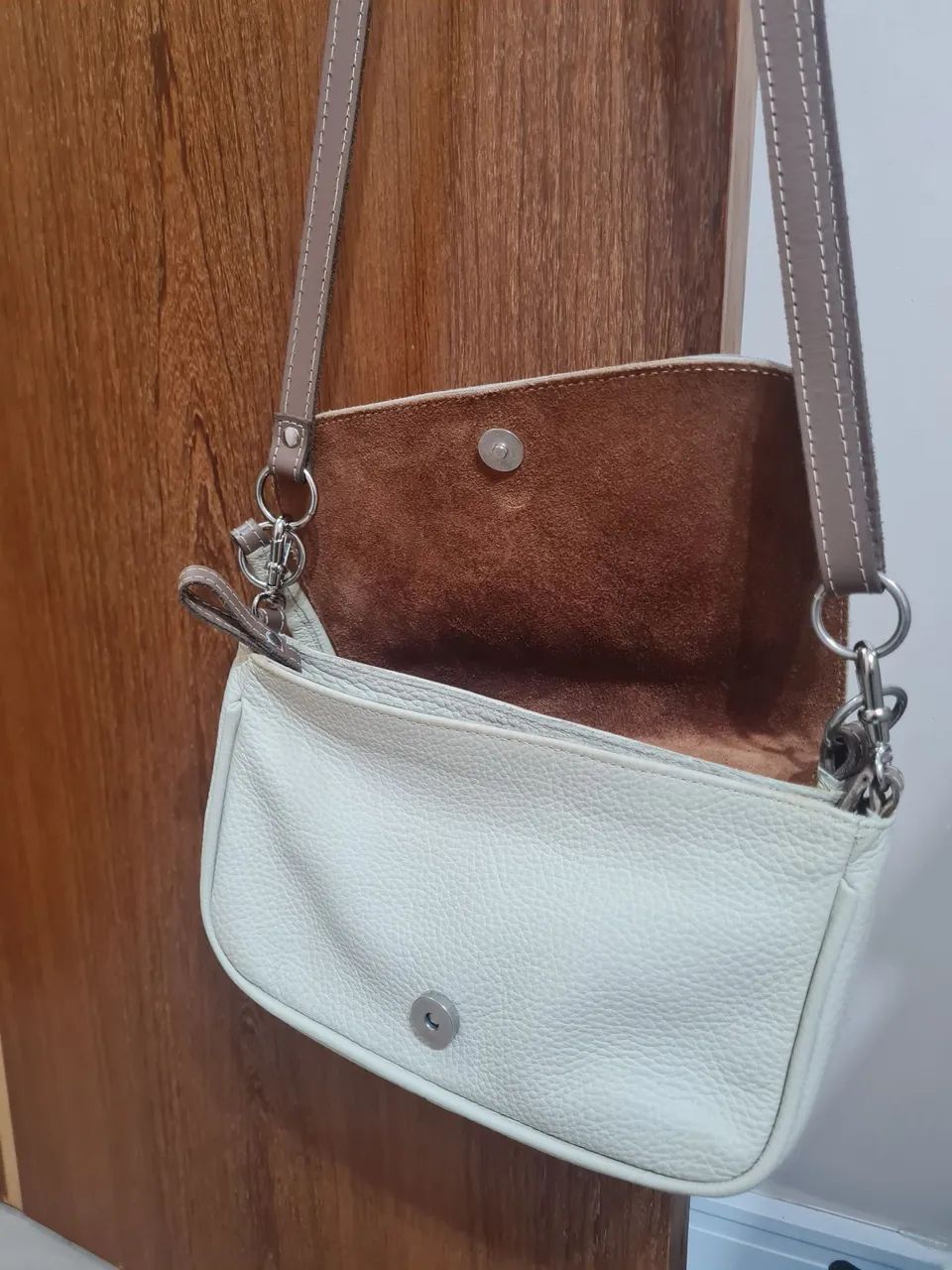 Bolsa de ombro feminina off-white - Foto 4