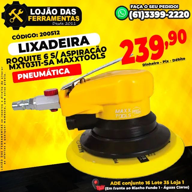 Lixadeira Pneumática Orbital Sem Kit de Aspiração Mxt0311-Sa MaxxTools