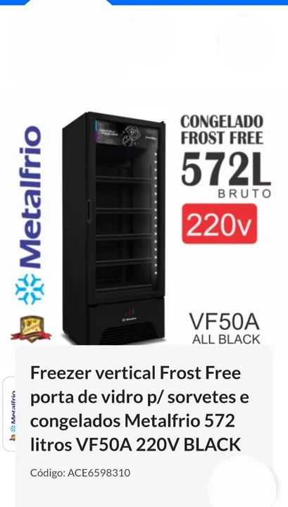 Congelador Expositor Vertical Metalfrio All Black 220V (Usado) - Foto 2