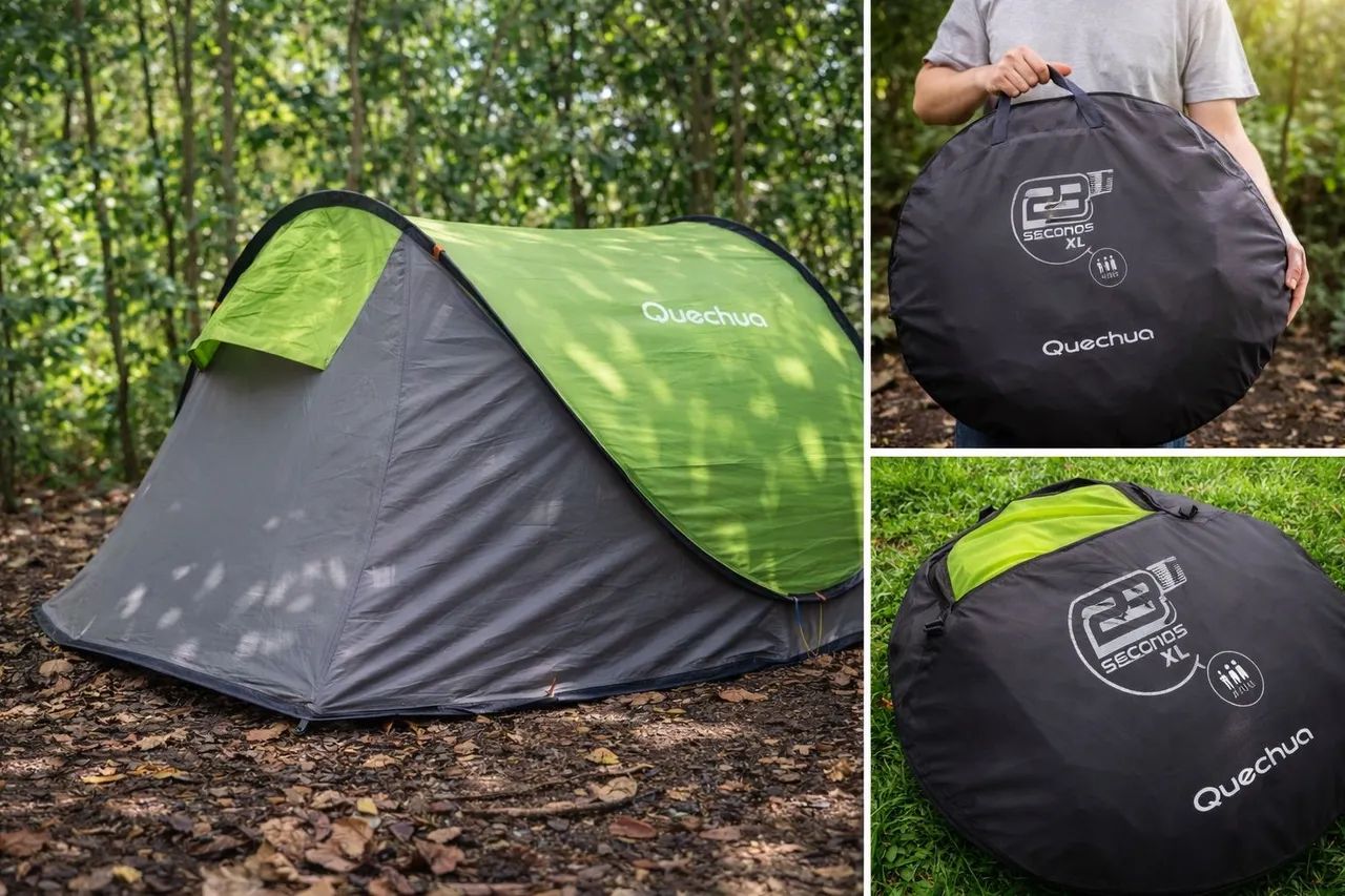 Barraca de Campismo Quechua 2 Seconds - 3 Pessoas (Verde e Cinza) - Foto 2
