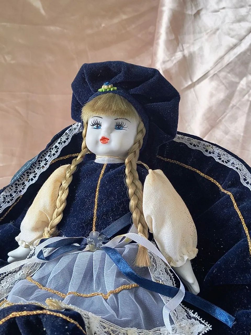 Boneca de porcelana Italiana colecionador antigo antiquário original linda decoração  - Foto 3
