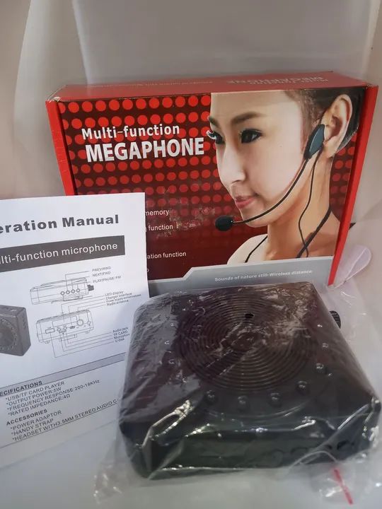 Megafone Portátil Multifuncional com Microfone Sem Fio