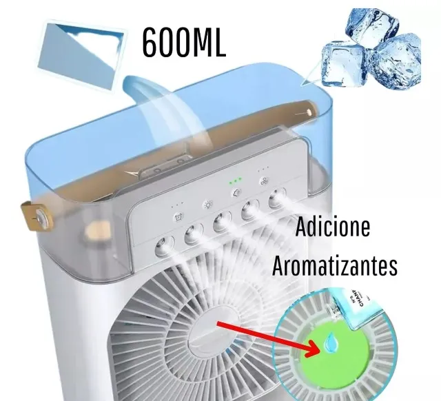 Ventilador Umidificador Portátil Climatizador USB