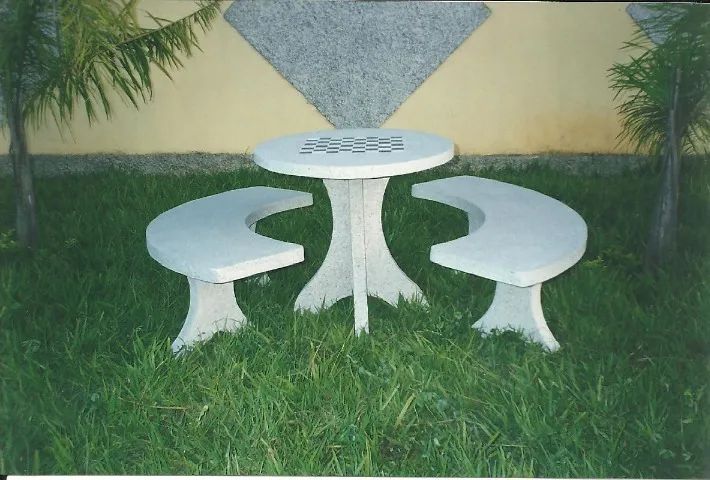 Conjunto mesa Oval 1,0m com 2 bancos curvos - Foto 2