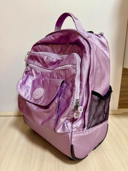 Mochila Kipling Roxo com Rodinhas - Foto 3